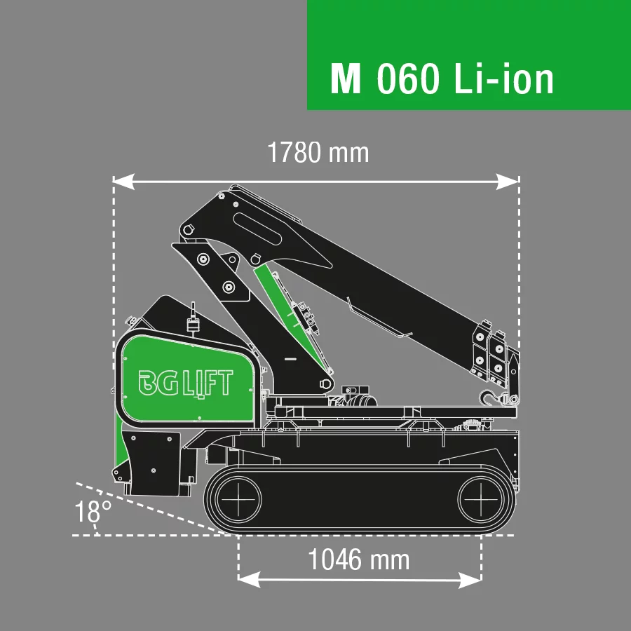 Massskizze M060Li-Ion Minikran